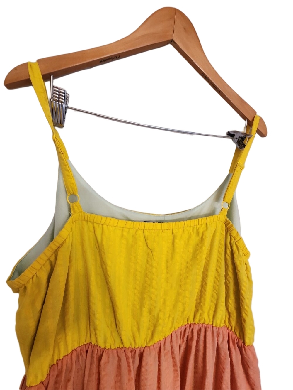 Torrid Seersucker Tiered Colorblock Maxi Dress Sunset Pastel Sorbet SZ: 1/1X - Picture 7 of 12